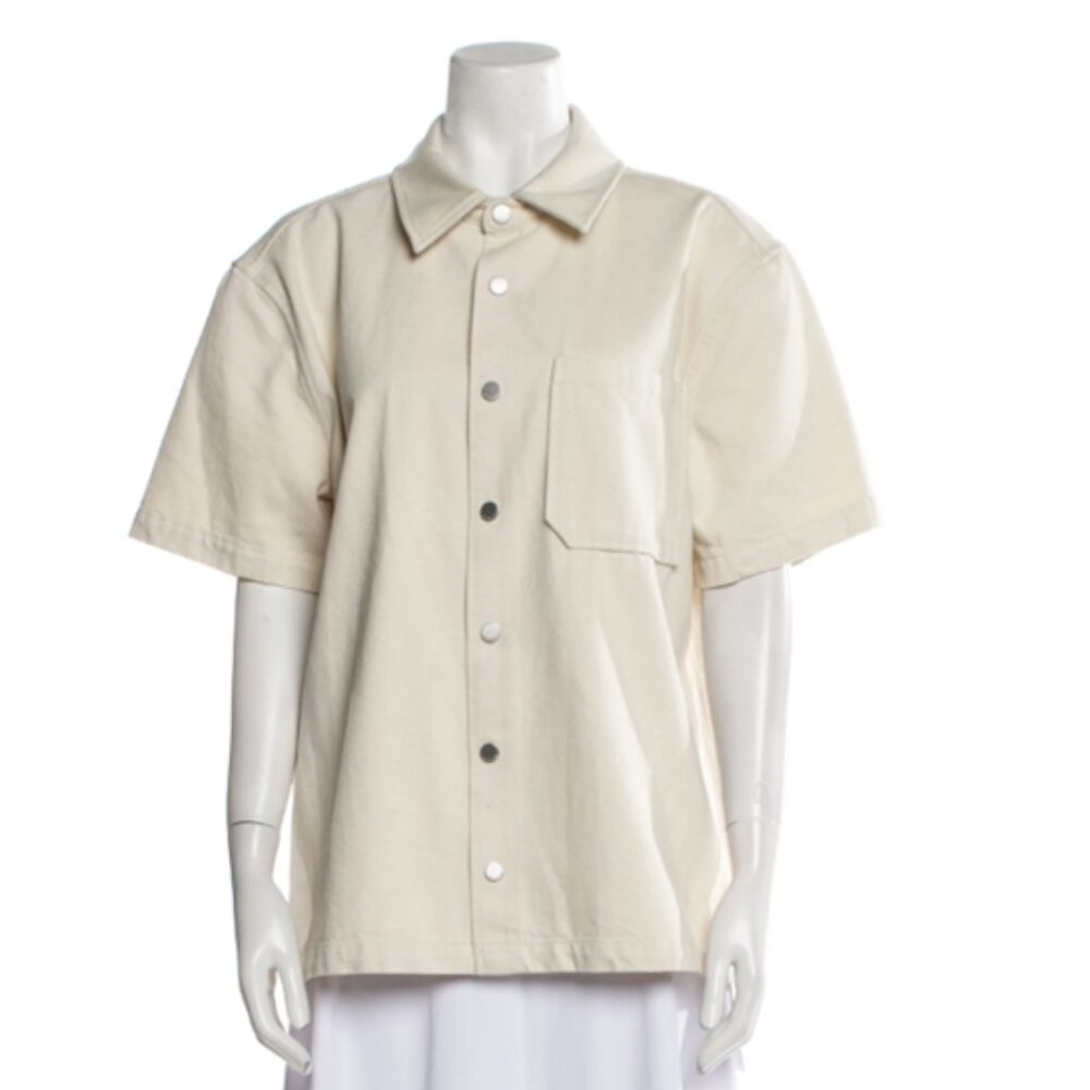 Simkhai Short Sleeve Button-Up Top